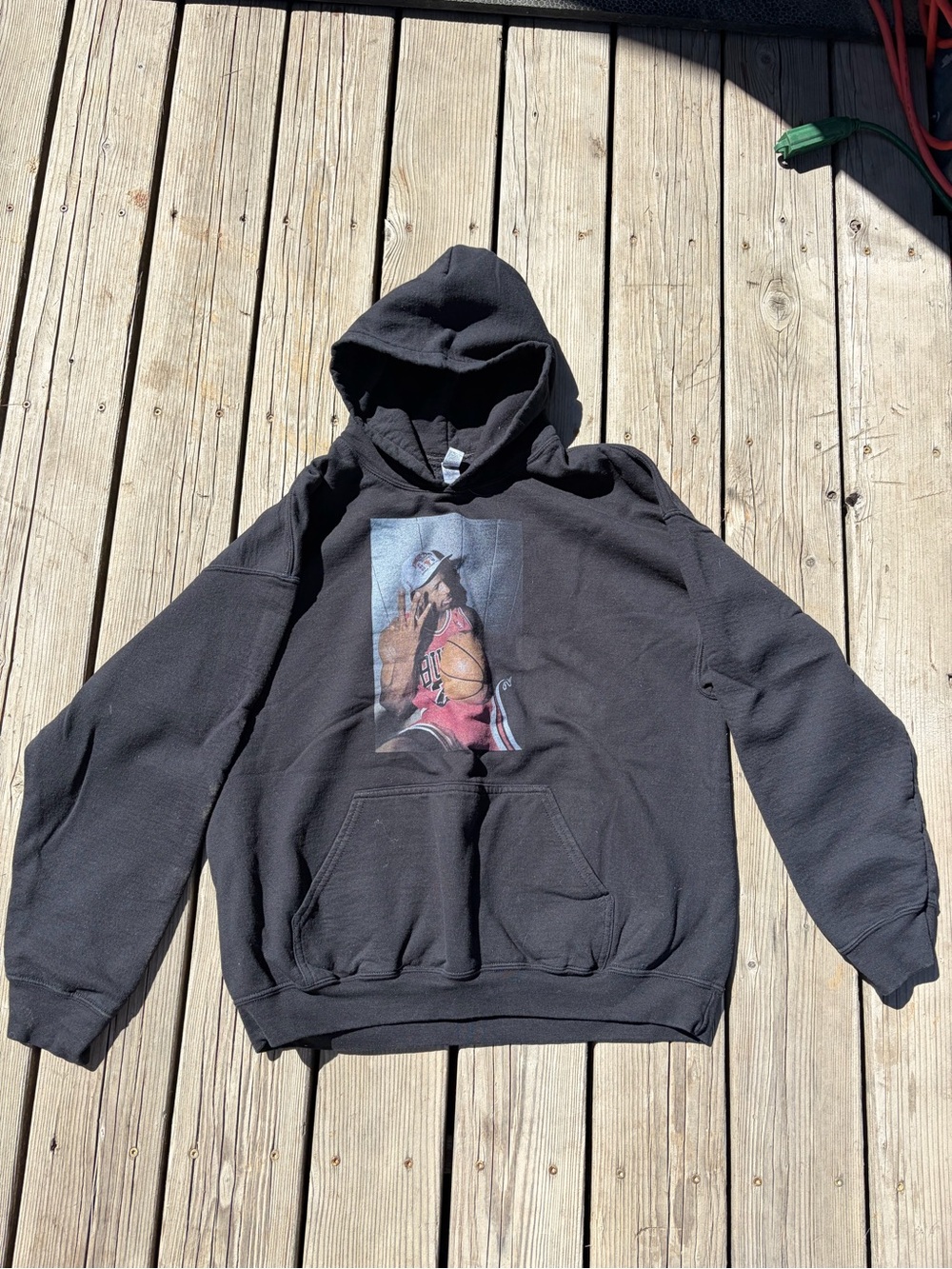 Black Graphic Hoodie Sweatshirt - Men's Pullover